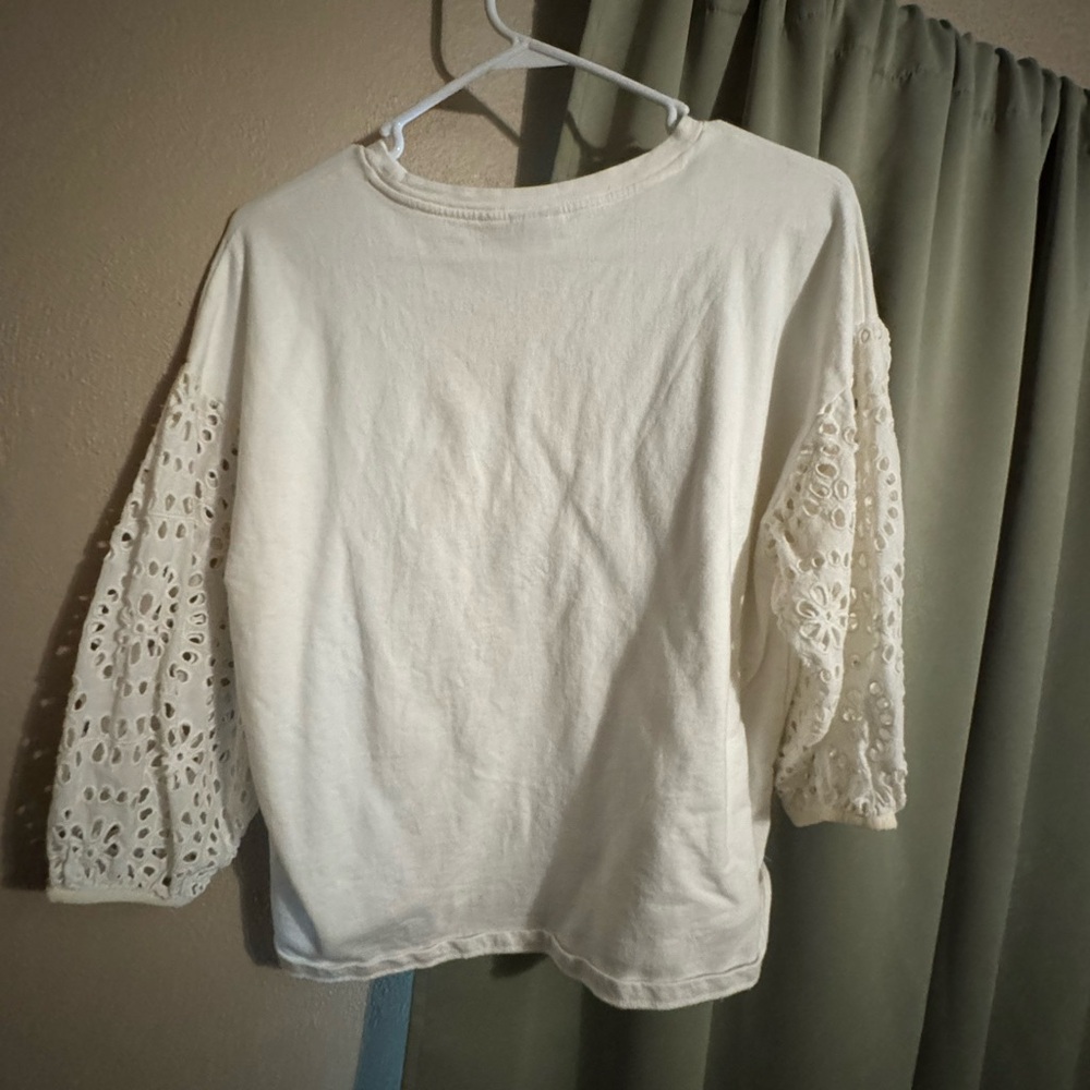a new day Cream Lace Sleeve Blouse
